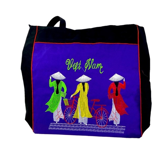 Beautiful | Vietnam | Hand Made | Tote | Black - Picture 1 of 6
